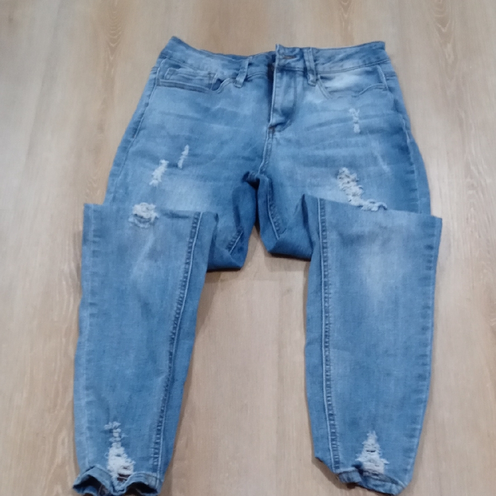 Angel Kiss Light Blue Distressed Women's Jeans